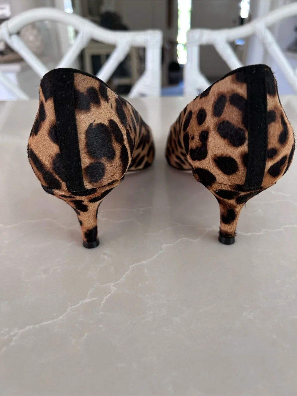 J. Crew Sophia Kitten Heels in Leopard Calf Hair